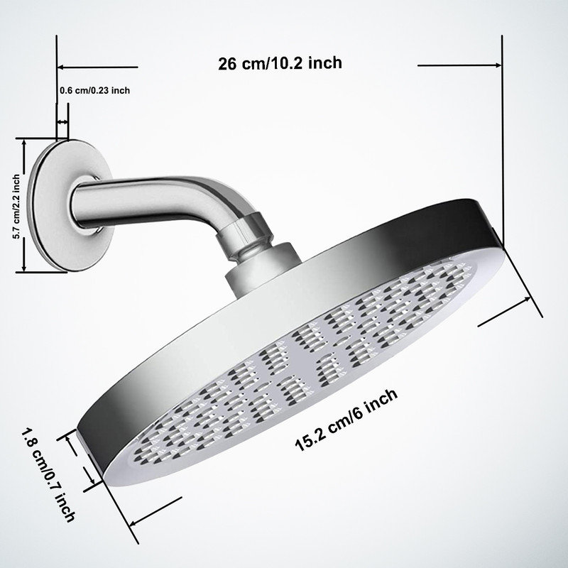 Pomme de douche chromée à fonction unique de 6 po de diamètre Eco-Performance