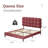 Aadi Upholstered Headboard, Platform Bed with Strong Wooden Slats Support, Two Bed Forms Design-708114360-708114338