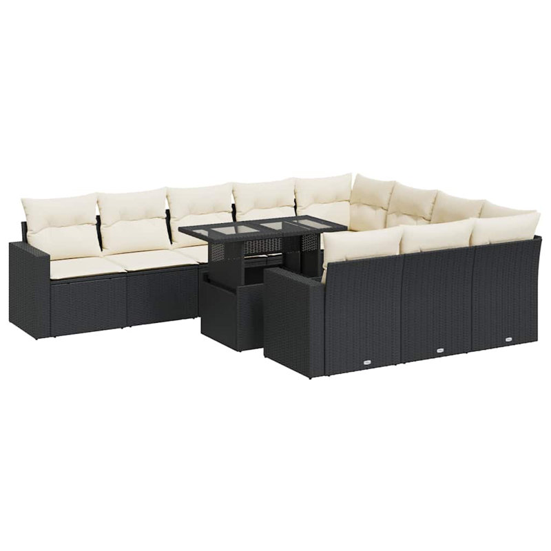 Vidaxl Garden Sofa Set Black