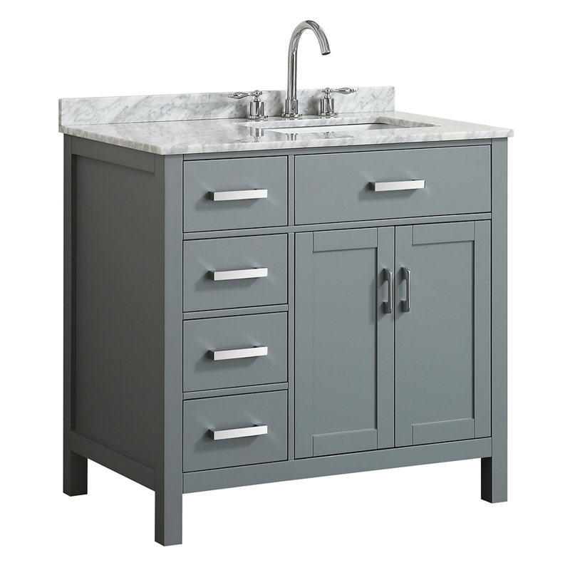 Ensemble de meuble-lavabo simple 37 po Bristol, Gris