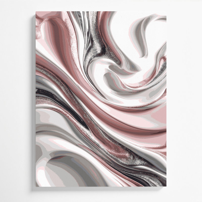 Abstrait art fluide sur toile grise 68, H 20 po x l 16 po