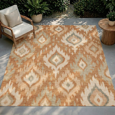 Tapis Chantille ACN3073 Ikat lavable à la machine pour intérieur/extérieur
