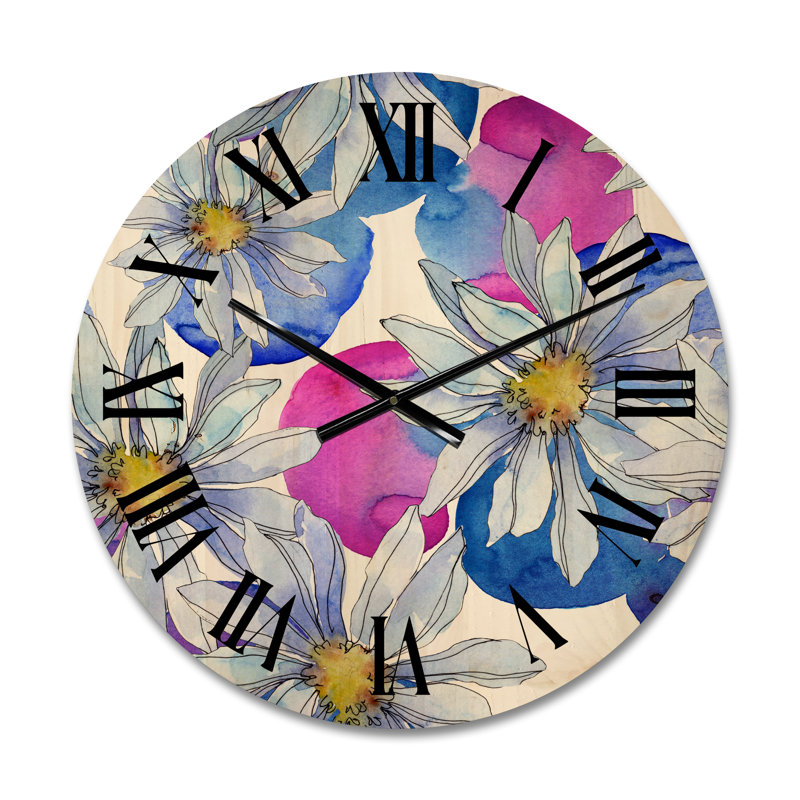 Horloge murale «Daisies with Leaves I», Moyen