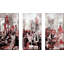 «Toronto Abstract V3 Red» par Ppi Studios, ensemble de 3 impressions sur toile