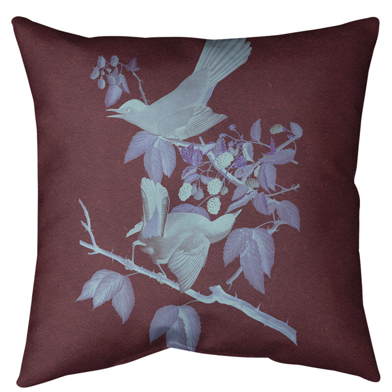 Coussin de sol pour chat avec oiseau John James Audubon-standard, 36 po x 36 po, Marron / bleu ciel