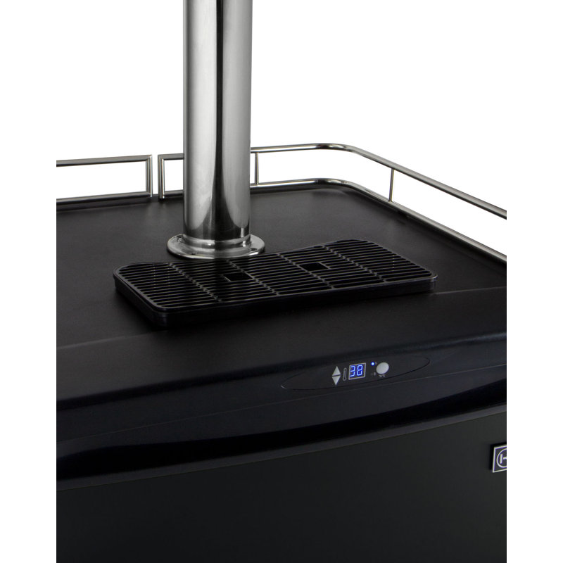 Kegco 5.8 Cubic Feet Single Tap Freestanding Kegerator with Adjustable Temperature, Black