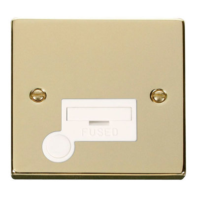 Polished Brass 13A Fused Connection Unit With Flex