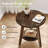 Solid Wood Round Side Table Set Of 2, 2-Tier End Table With Storage Shelf-120147098