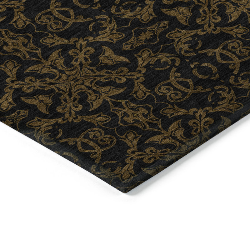 Mahaney Washable Oriental Indoor / Outdoor Rug, Rectangle 3' x 5'