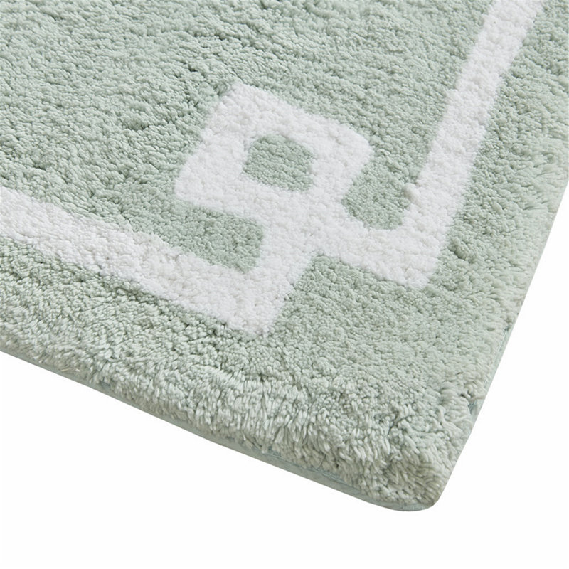 Tapis de bain en coton touffeté avec envers antidérapant pour salle de bain, Rectangle 1 pi 8 po x 2 pi 6 po
