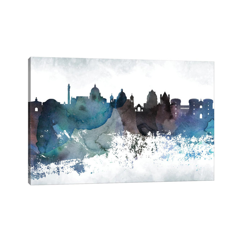Naples Bluish Skyline by WallDecorAddict - Wrapped Canvas Gallery-Wrapped Canvas Giclée, 20.32 cm H x 30.48 cm W