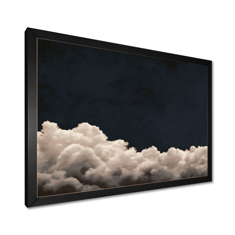 «Fluffy White Clouds In The Sky - Clouds», impression sur toile blanche minimaliste, H 12 po x l 20 po, Cadre photo unique
