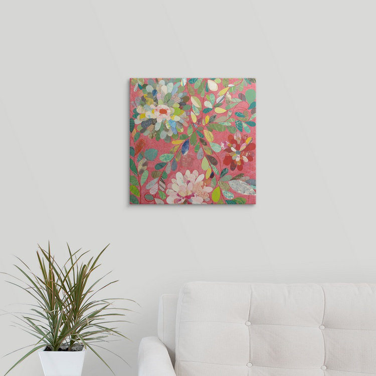 «Red and Pink Dahlia III», impression de Candra Boggs, H 16 po x l 16 po x P 1,5 po, Toile