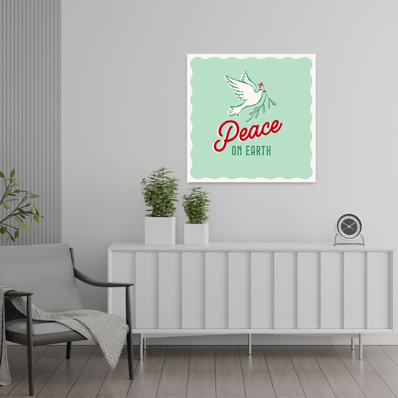 Colombe paisible sur Terre - Affiche murale hivernale rétro et vintage, H 24 po x l 24 po