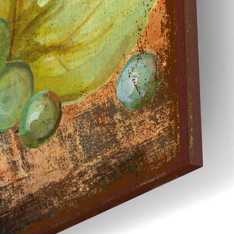 «Grapevine & Wine White» par Art Licensing Studio, art mural en verre acrylique, H 12 po x l 12 po x P 0,13 po