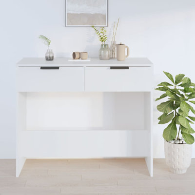 Ebern Designs Console Table High Gloss White 35.4"X14.2"X29.5" Engineered Wood