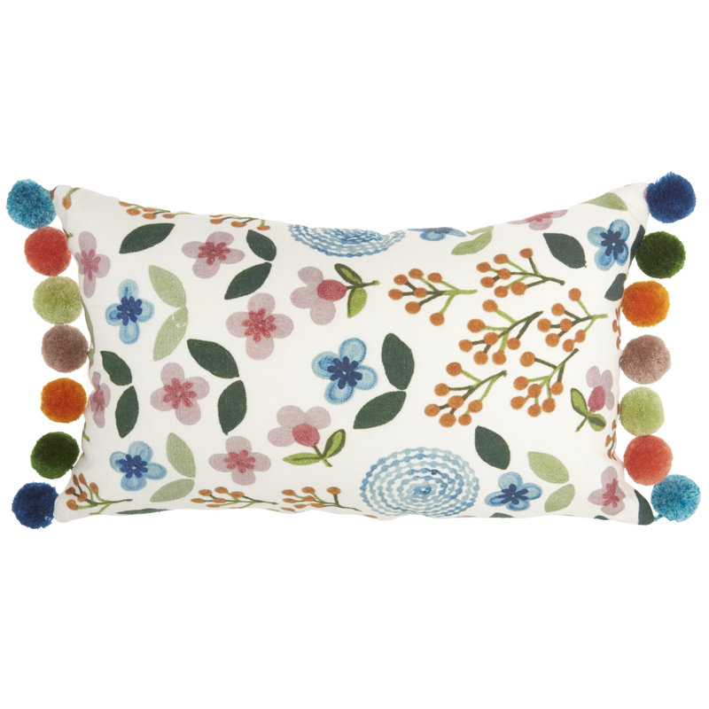 Pom-poms Cotton Throw Pillow