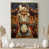 Toile avec cadre flottant or