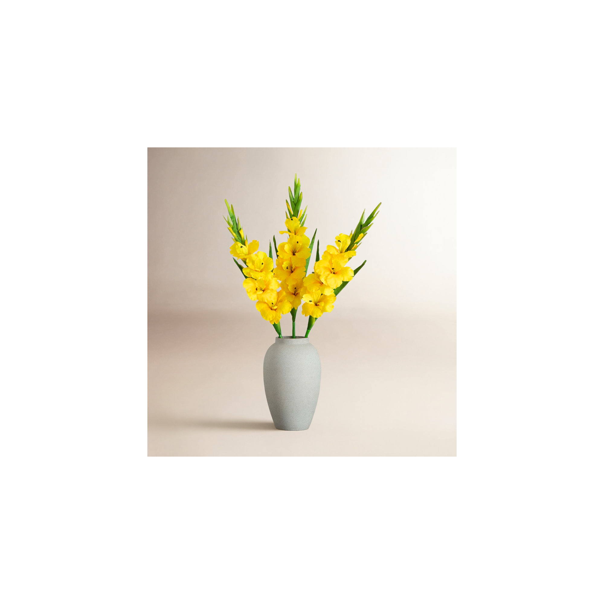 45in. Artificial Gladiolus Flower Stems, Set of 3, Yellow