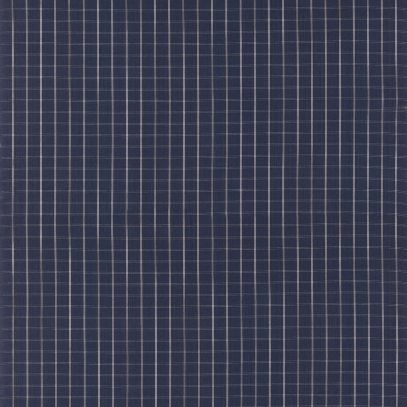 Westerly Stripes Compass Check 100% Cotton Fabric, Indigo