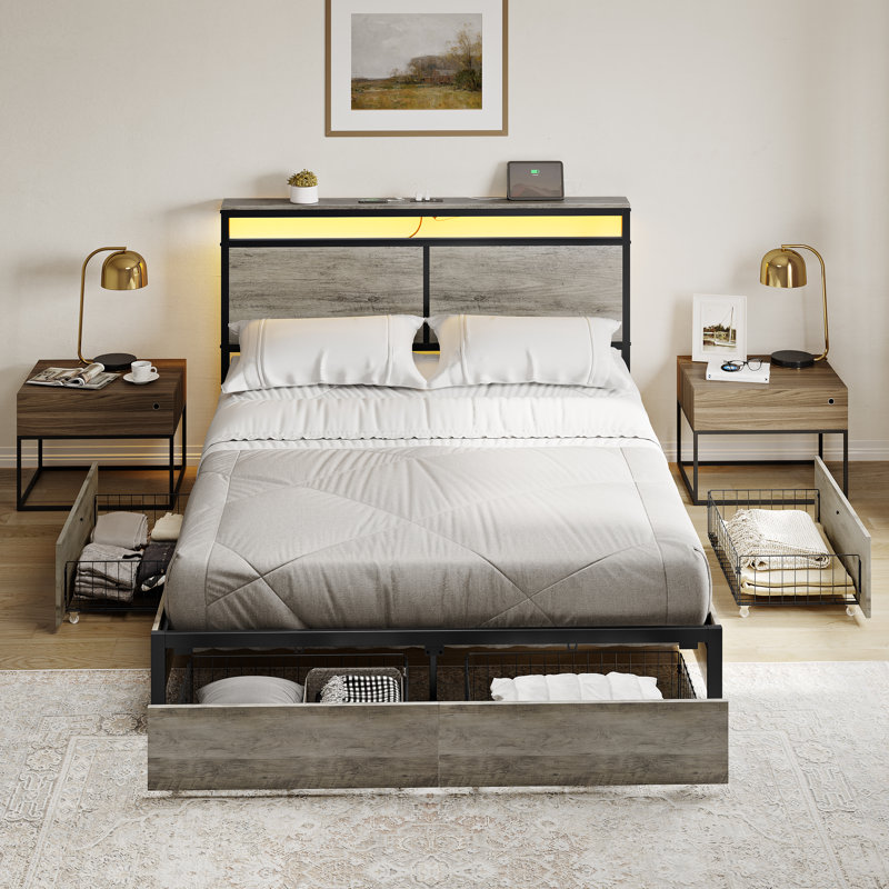 Antioch Bed, Light Grey, Full