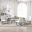 45cm H Linen Upholstered Metal Side Chair-121976092