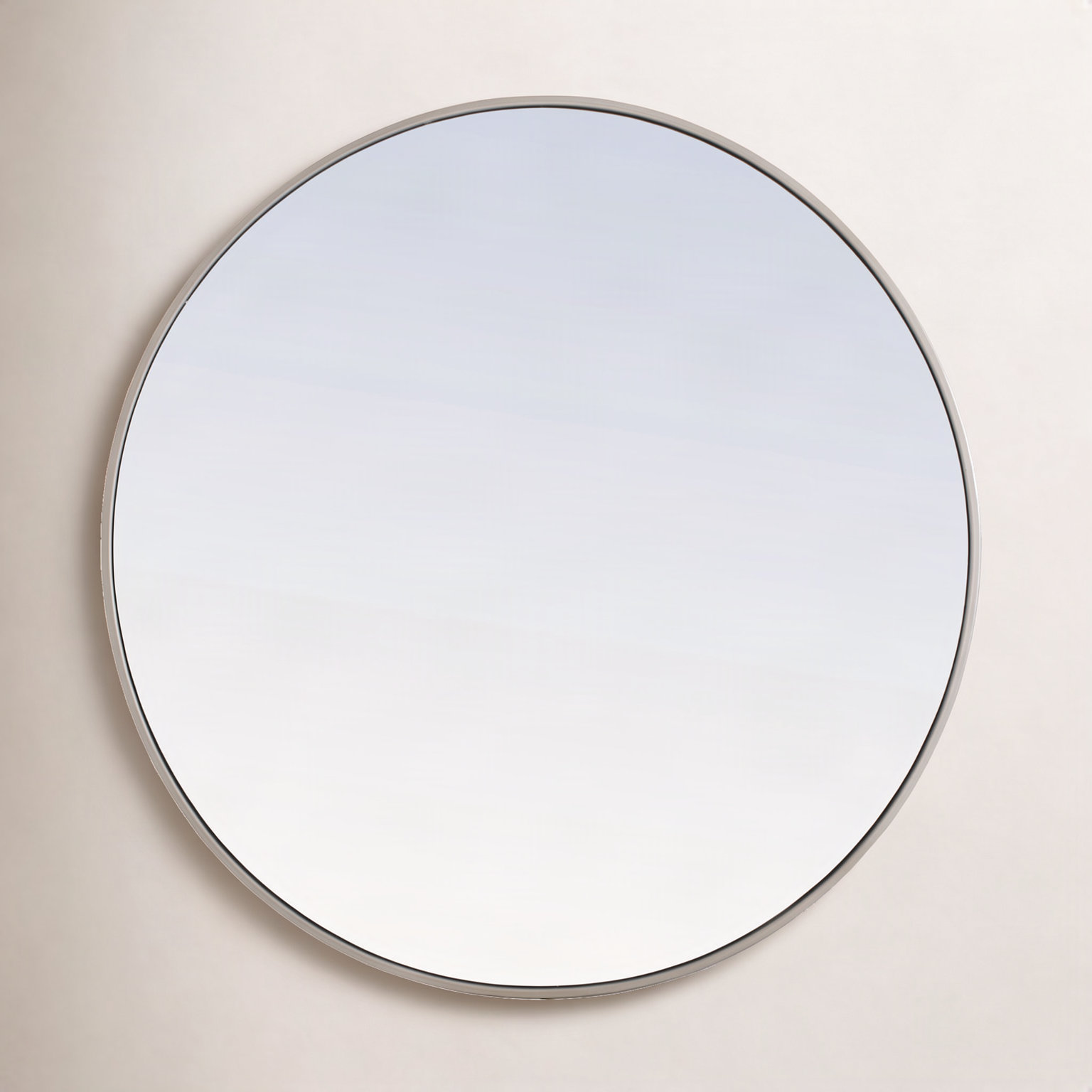 Sabine Metal Round Wall Mirror, 24" x 24", Silver