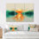 Ensemble de salon art mural vert et jaune