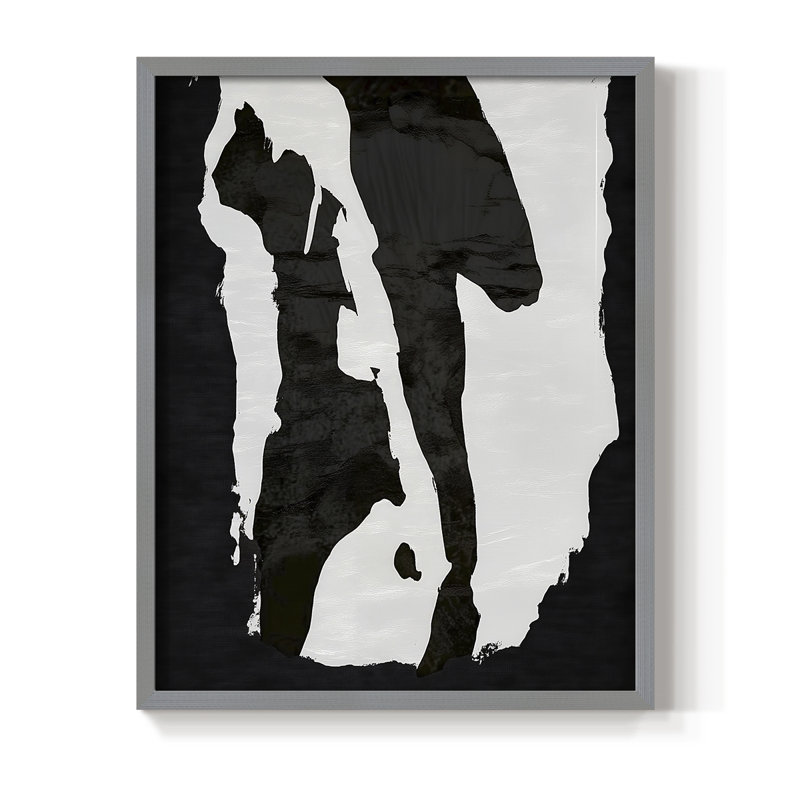 Abstrait, encadré, prêt à accrocher, Gris, H 20 po x l 16 po