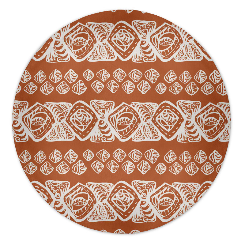 Safari Chenille Geometric Indoor Rug, Round 5'