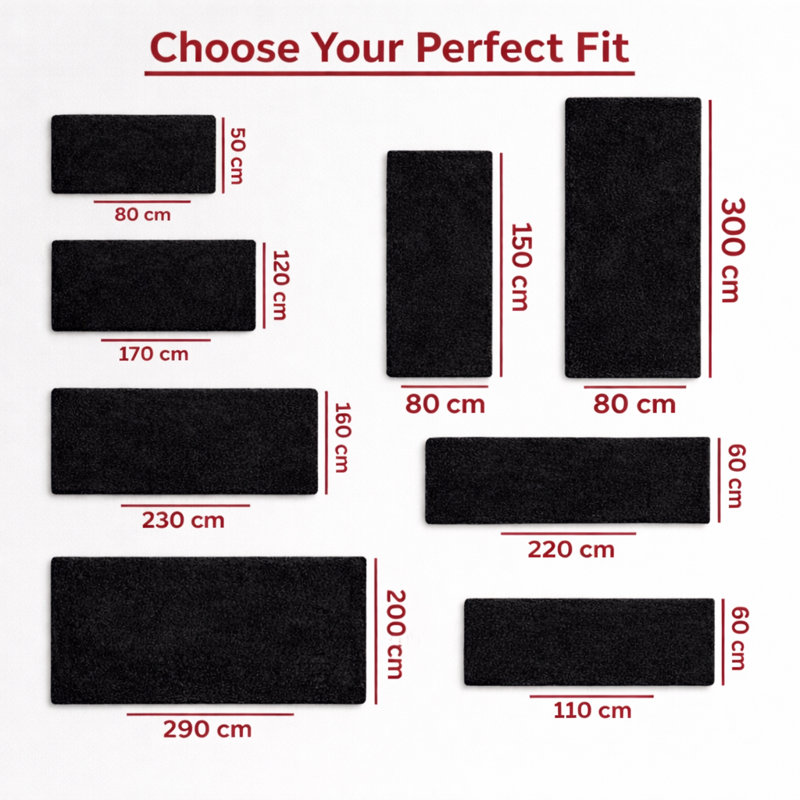 Solid Colour Machine Tufted Shag Area Rug, Rectangle 80cm Width X 150cm Length