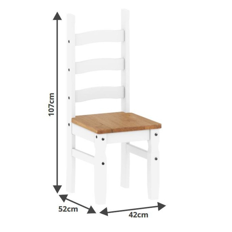 Corona 45cm H Solid Wood Side Chair, White