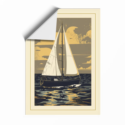 Sailboat in Motion Coastal - Framed Print
