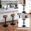 Sutherby Swivel Round Bar Stool, Height Adjustable, Metal Frame, Vintage Faux Leather-1858210668