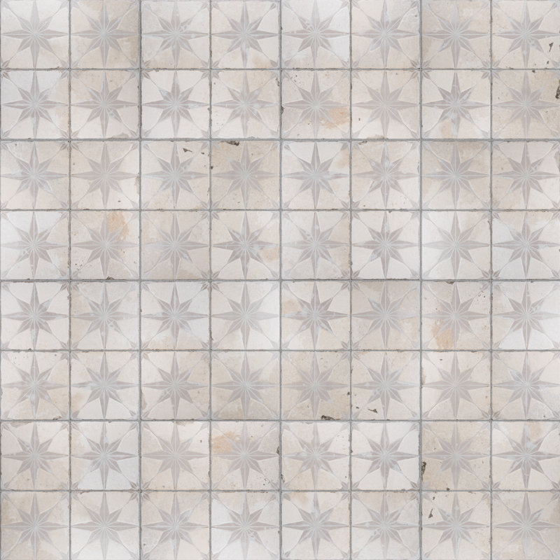 Kings 18" x 18" Ceramic Patterned Wall & Floor Tile, White