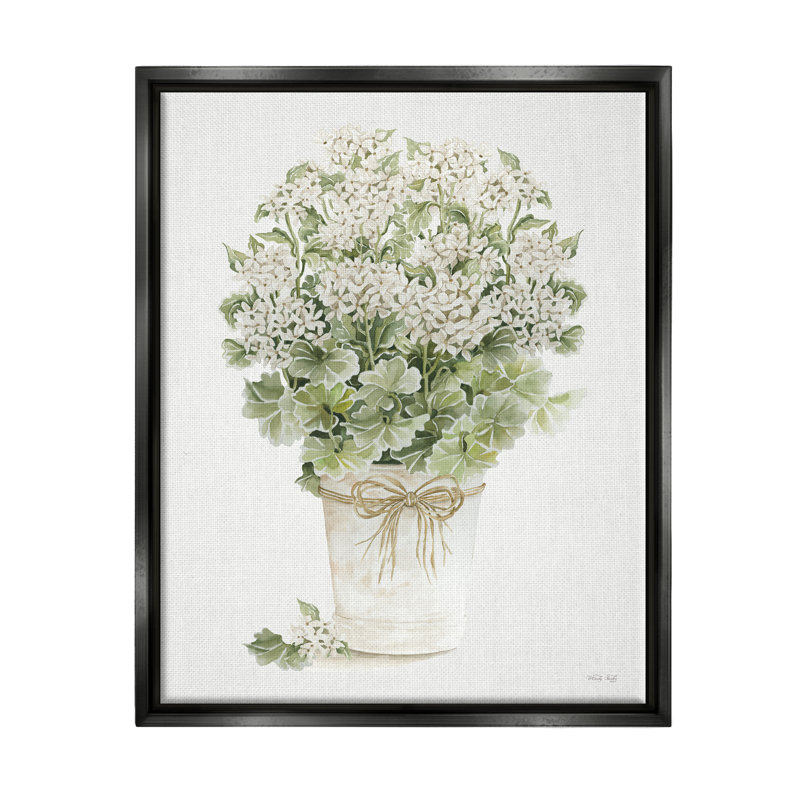 «Round Flower Bouquet Small White Dicats Petals» par Cindy Jacobs - peinture sur toile à cadre flottant