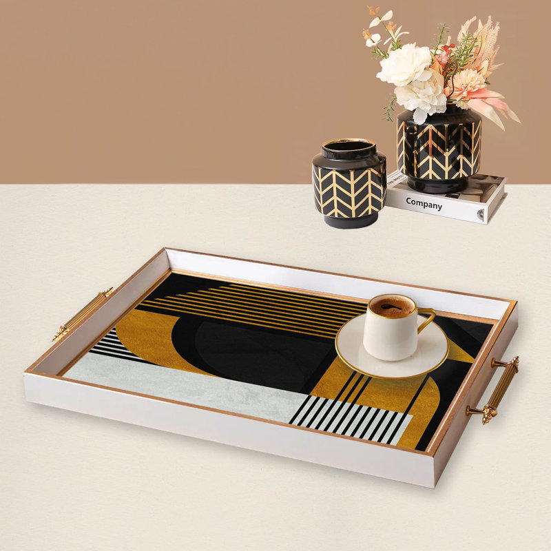 Elegant Glass Tray, 19.7 x 11.4 x 1.4 inches | 100% Durable Glass Construction | Easy to Clean with Damp Cloth | Ideal for Serving, Decorative Display, and Organizing | Stylish Addition to Home Décor