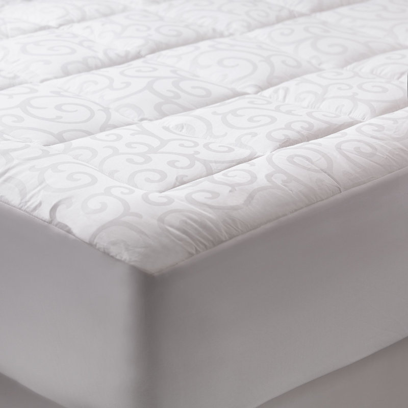 Candice Olson Waterproof Jacquard Scroll Cotton Mattress Pad, Full / Double
