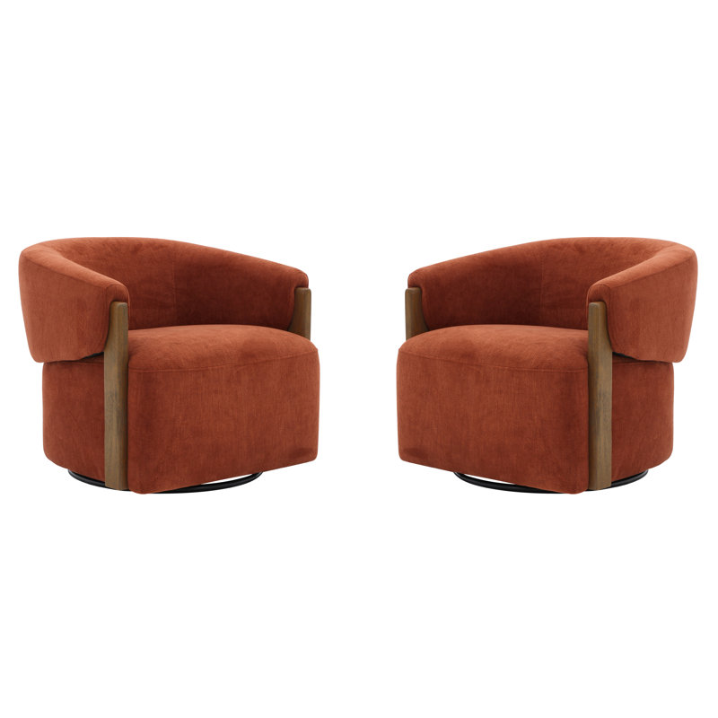 Ensemble de deux fauteuils pivotants Drumack, Rouille des îles