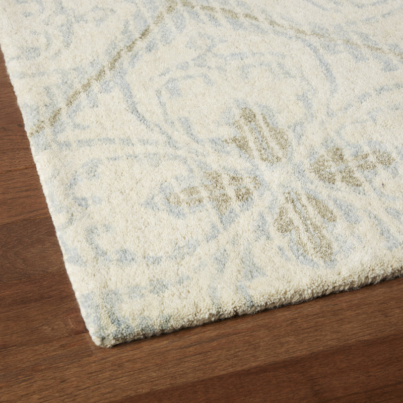 Tapis médaillon moderne bleu / ivoire Lillian August Luisa Lillian Lillian Lillian, Rectangle 9 pi x 12 pi
