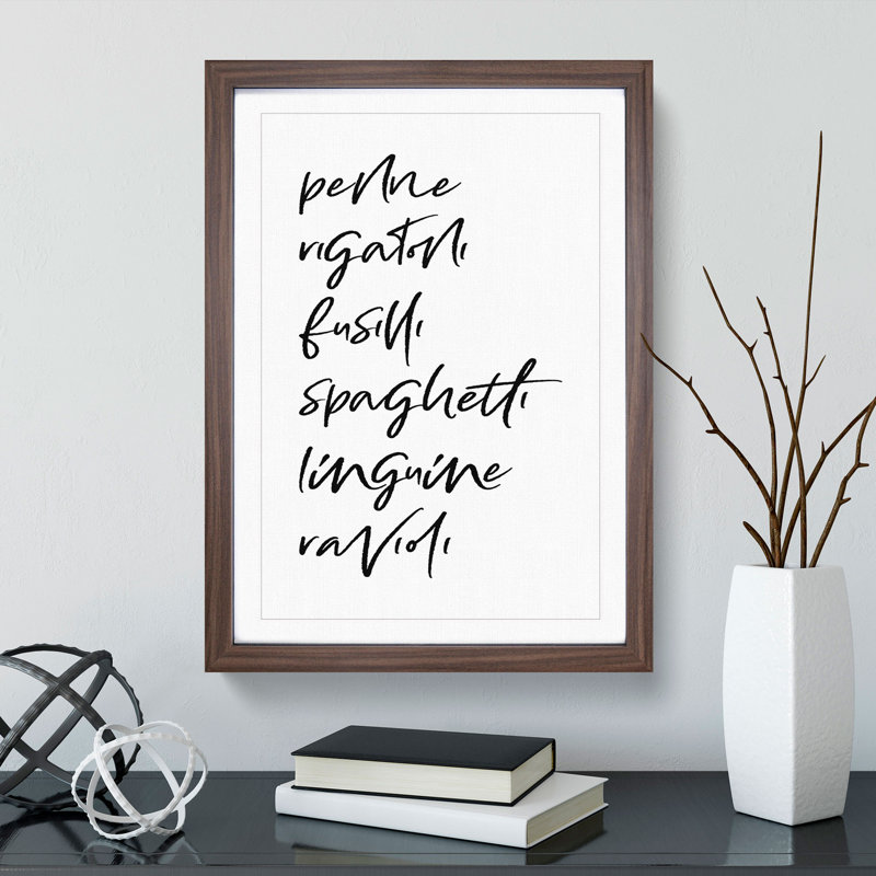 Pasta - Framed Print, 36cm H x 27cm W x 2cm D, Walnut Framed