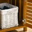 Banc à chaussures avec compartiment caché - coussin d'entrée, 3 portes, fonctionnalité moderne brune, compartiment de rangement, concept, cadre