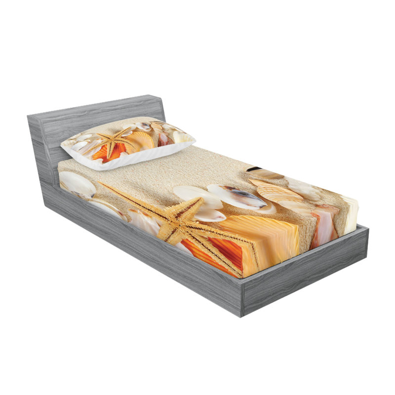 Drap-housse et coussin décoratif Ambesonne, Ensemble de draps pour lit simple + 3 pièces supp