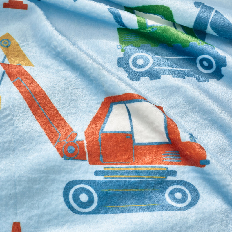 Digger Dreams Cosy Fleece Blanket Throw