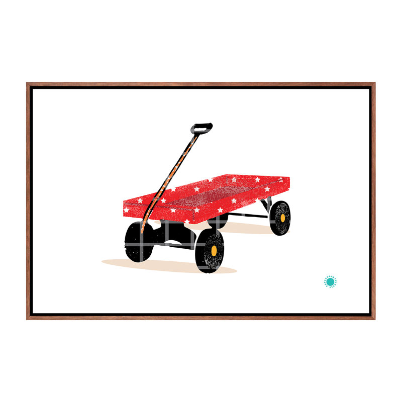 Wagon - Imprimé, Toile avec cadre brun, Pas de tapis, H 18 po x l 26 po x P 1,5 po