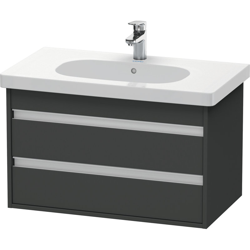 Base de salle de bain simple à fixation murale 31,5 po meuble-lavabo Ketho, Graphite mat