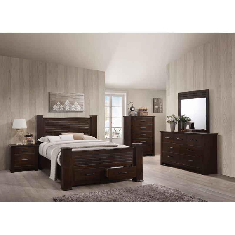 Panang Mahogany 5-Drawer Vertical Chest with Felt-Lined Drawer