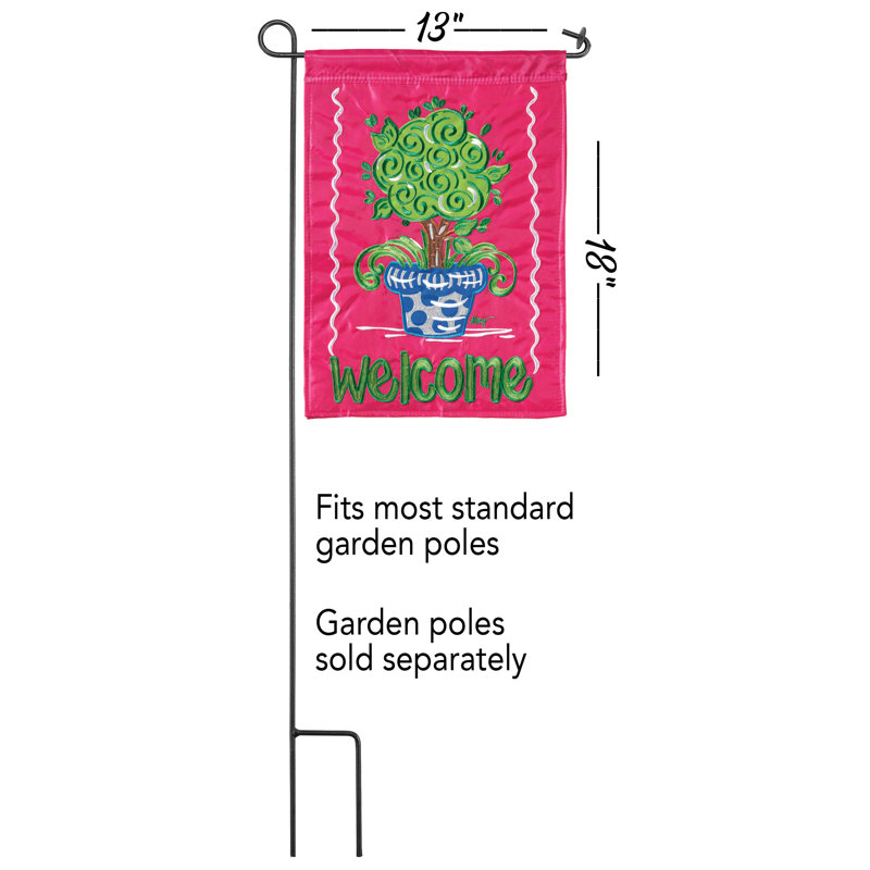 Welcome Topiary Multi-Color Polyester Garden Flag 13" x 18"