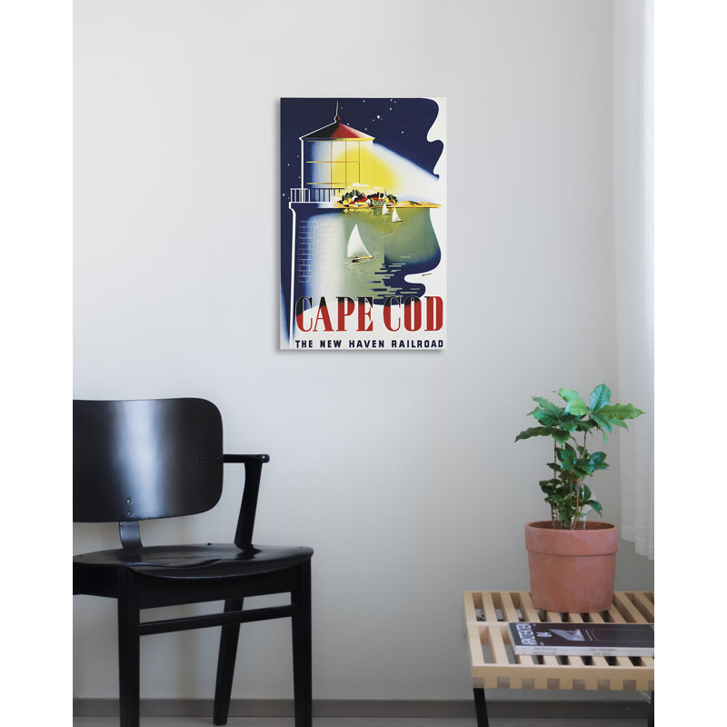 «Cape Cod Travel New Haven Rail Road Lighthouse» par Public Estate, publicité vintage sur toile tendue