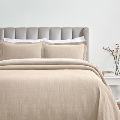 Ensemble de couvre-lit matelassé à motif géométrique moderne en coton Zenith 